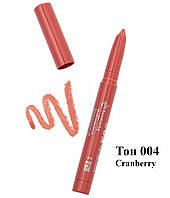 Помада-карандаш для губ водостойкая Bogenia Velvet Waterproof Matte, 004 Cranberry