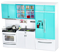 Набір меблів для ляльки з плитою та холодильником Limo Toy QF26210G Іграшкова Кухня зі світлом та посудом