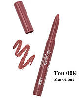 Помада-олівець для губ водостійка Bogenia Velvet Waterproof Matte, 008 Marvelous