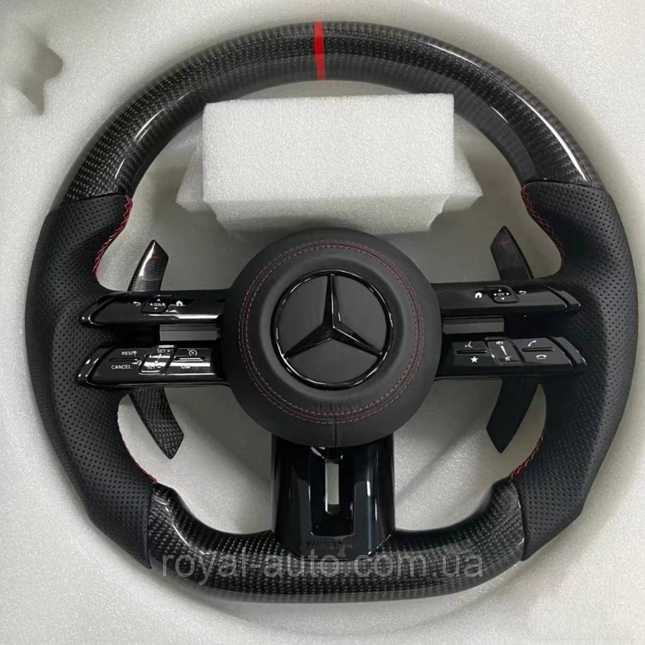 Кермо карбонове Mercedes Мерседес AMG 223 S W223 167 GLS W167 GT W290 C W206 CLS W257 2022 2023 2024, фото 1