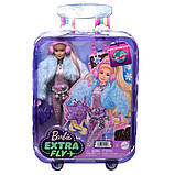 Ігровий набір Лялька Барбі Екстра Зимова красуня Снігова подорож Оригінал Barbie Extra Fly Doll with Snow, фото 2