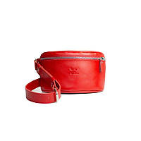 Кожаная поясная сумка The Wings TW-BeltBag-red-ksr красная