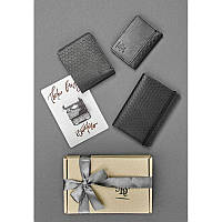 Подарочный набор Милан BlankNote BN-set-access-9-kr кожаный черный