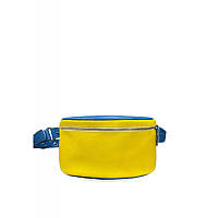 Поясная сумка Blanknote TW-BeltBag-yell-blue кожаная женская сине-желтая