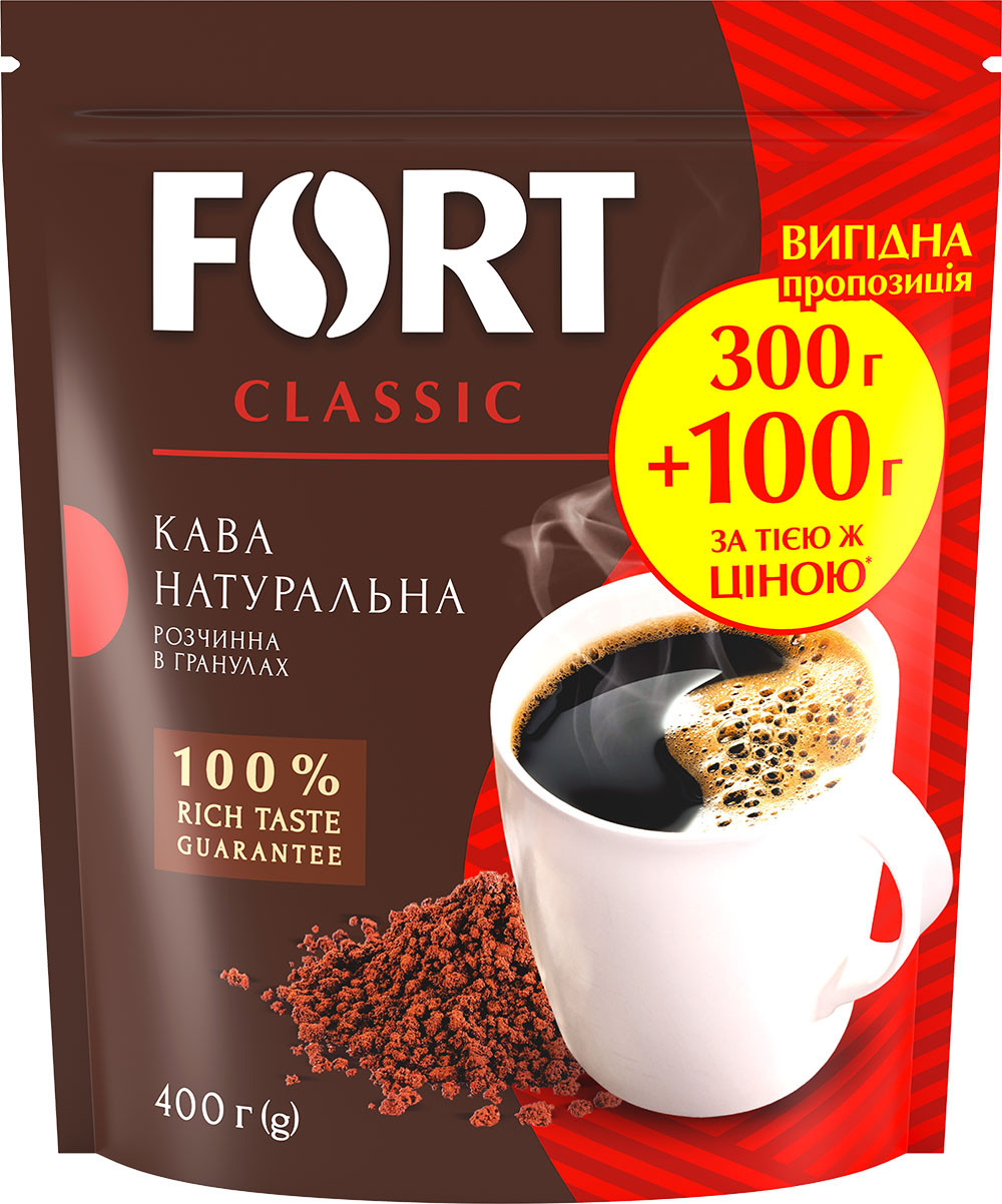 Кава розчинна Fort у гранулах, пакет 400г