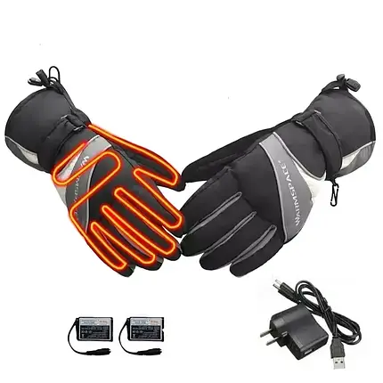 Рукавички "WarmSpace P4 3.7V" з підігрівом кожного пальця та долоні 40-50 °C з акумуляторами 3600 mAh + ЗП XL, фото 1