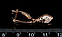 Сережки класичні та фігурною підвіскою ромб з цирконами, англійський замок 000023, фото 2