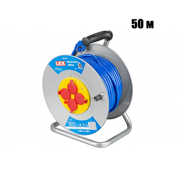 Подовжувач-котушка KOD2194 LEX 50 м, 4 розетки, 4000 Вт