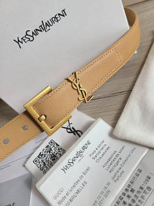 Ремінь шкіряний Yves Saint Laurent (YSL) преміум класу в коробці, 3 см