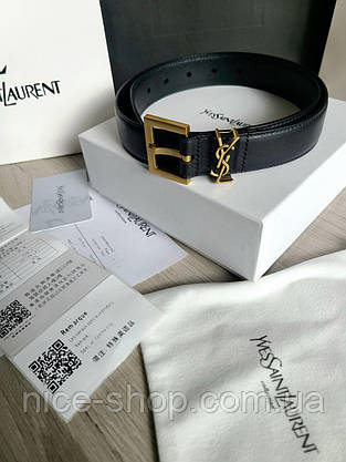 Ремінь шкіряний Yves Saint Laurent (YSL) преміум класу в коробці, 3 см, фото 5