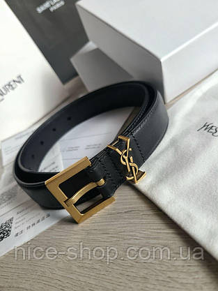 Ремінь шкіряний Yves Saint Laurent (YSL) преміум класу в коробці, 3 см, фото 3