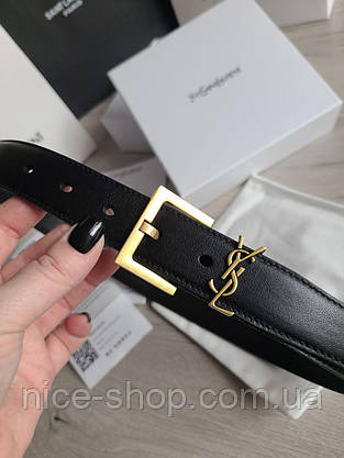 Ремінь шкіряний Yves Saint Laurent (YSL) преміум класу в коробці, 3 см, фото 6