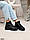 36,37рр!!!! Жіночі шкіряні черевики зимові на низькому ходу Чорні, фото 5