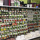 Вітрина для насіння 1900х1200 мм, торговий стелаж приставний, металевий стелаж для насіння з перфорацією під гачки, фото 9