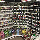 Стелаж для насіння 1600*950 мм, приставний металевий торговий стелаж, стелаж з перфорованими панелями пристінний Рістел, фото 9