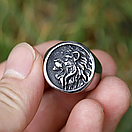 Кільце перстень чоловіче сталеве BEAST 19 з медичної нержавіючої сталі з львом, фото 4