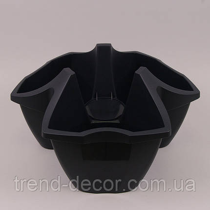 Горщик пластмасовий для терас Crown антрацитовий 48см., фото 1