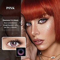 Лінзи кольорові оригінальні 1 пара Girl Tears Pink, Рожевий