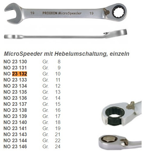 Ключ Micro Speeder с рычагом переключения 10 мм Proxxon 23132(18873241755) - фото 2 - id-p2099248686