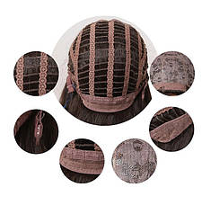 Перука коротка з міліруванням Dark Brown, термоволокно 2020-3, фото 5