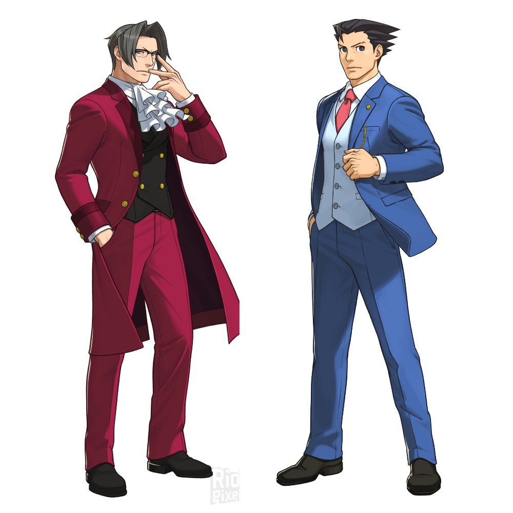 Дакімакура 150х50 см Майлз Еджворт Фенікс Райт Miles Edgeworth Ace Attorney Подушка з наволочкою