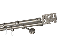 Карниз MStyle для штор металлический двухрядный открытый Сатин Делия труба гладкая 19/19 мм 240 см