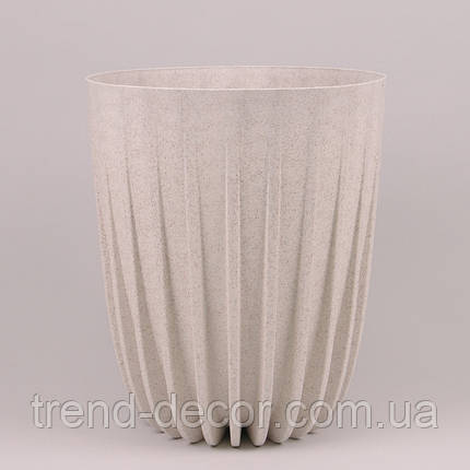 Горщик пластмасовий Mira ECO WOOD білий 30см., фото 1