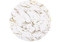 Серветка сервірувальна (плейсмат) Marble біла із золотом D38см
