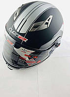 Шлем трансформер (size:L, серебряный, + солнцезащитные очки, антиблик, усиленный) LS-2
