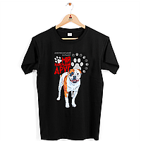 Футболка чорна з оригінальним принтом для собачника "Американський бульдог Мій найкращий друг" Push IT