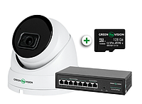 Комплект GreenVision GV-803 Комплект видеонаблюдения с функцией распознавания лиц на 1 IP камеру Камеры