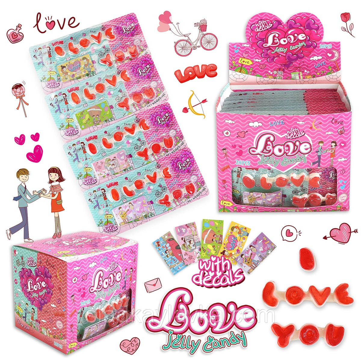 Жувальний мармелад JELLY CANDY LOVE 20 шт (Profisa)