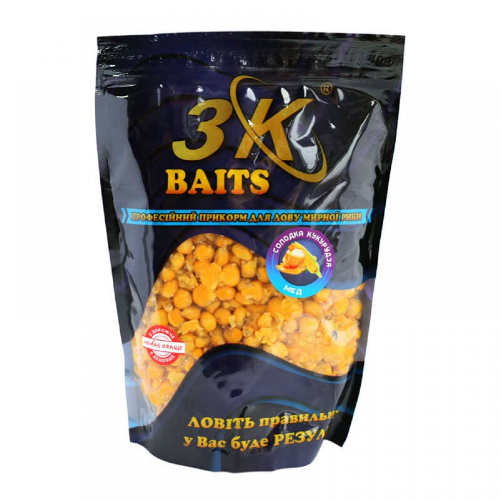Прикормка 3k Baits Солодка кукурудза Мед 800г 3к01002, фото 1