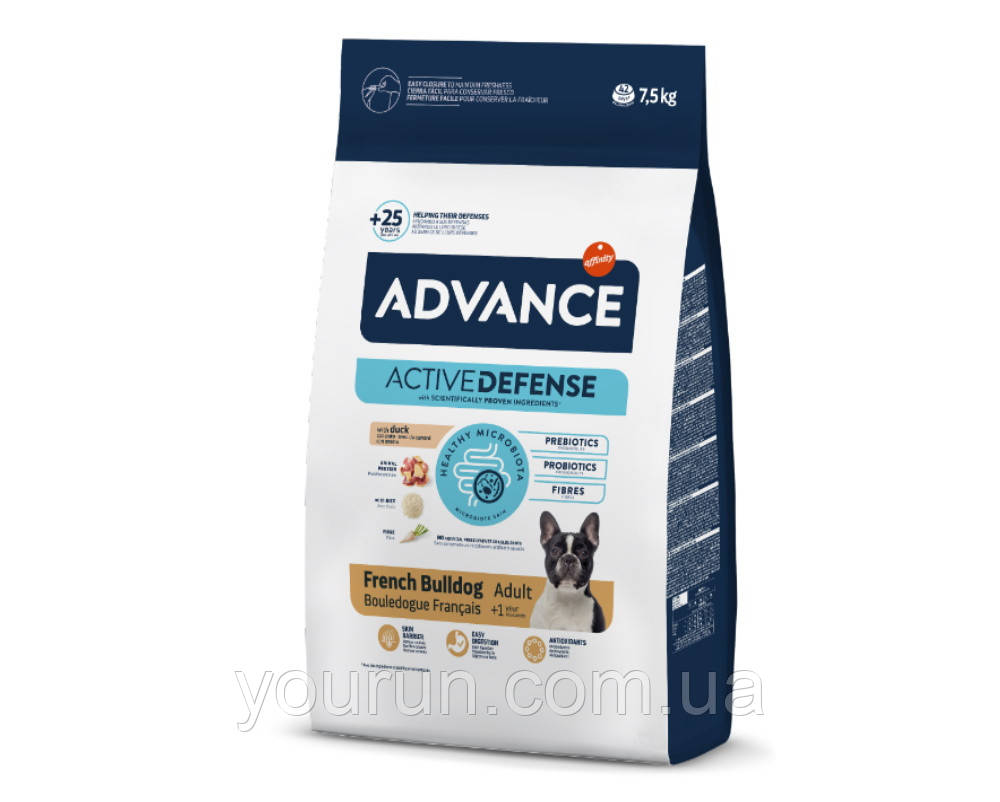 Advance(Едванс)Dog French Bulldog-Сухий корм спеціально розроблений для французьких бульдогів з качкою 7.5 кг