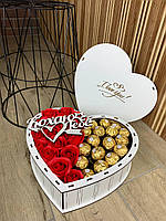 Вкусный подарочный набор со сладостями для девушки, набор в форме сердца для жены, мамы, ребенка NDB-14