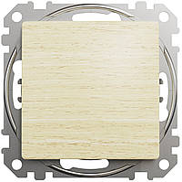 Вимикач одноклавішний кнопка береза Sedna