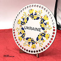 Круглое Донышко с Рисунком для Сумочки или Корзинки "Ukraine"