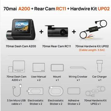 Видеорегистратор 70Mai Dash Cam A200 + Rear Cam Set (RU) английский ...