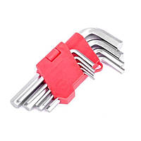 Набор ключей Г-образных шестигранных 9 шт., 1.5-10 мм, CrV