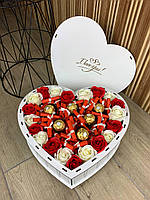 Вкусный подарочный набор со сладостями для девушки, набор в форме сердца для жены, мамы, ребенка NDB-7