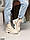 39,40рр!!!! Жіночі шкіряні черевики зимові на низькому ходу Бежеві, фото 8