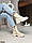 39,40рр!!!! Жіночі шкіряні черевики зимові на низькому ходу Бежеві, фото 2