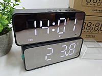 Настольные цифровые LED часы с Bluetooth колонкой FM-радио термометром и будильником
