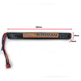 Акумулятор Li-Po 11.1V 1300mah - stick 20-40C моноблок Т-конектор (VBPower) (для страйкболу)