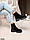 Жіночі замшеві черевики зимові на низькому ходу Чорні, фото 2