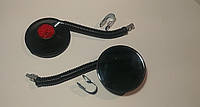 Дзеркала велосипедні круглі (пара, чорні, з катафотом) FM, Код D-321214