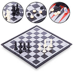 Набір шахи нарди, Пластикові шахи, Шашки шахи магнітні Дошка 36 x 36 см CHESSI (9918)