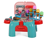 Детский игровая кухня со столиком DK666-11 Игрушечня кухня с посудой и техникой