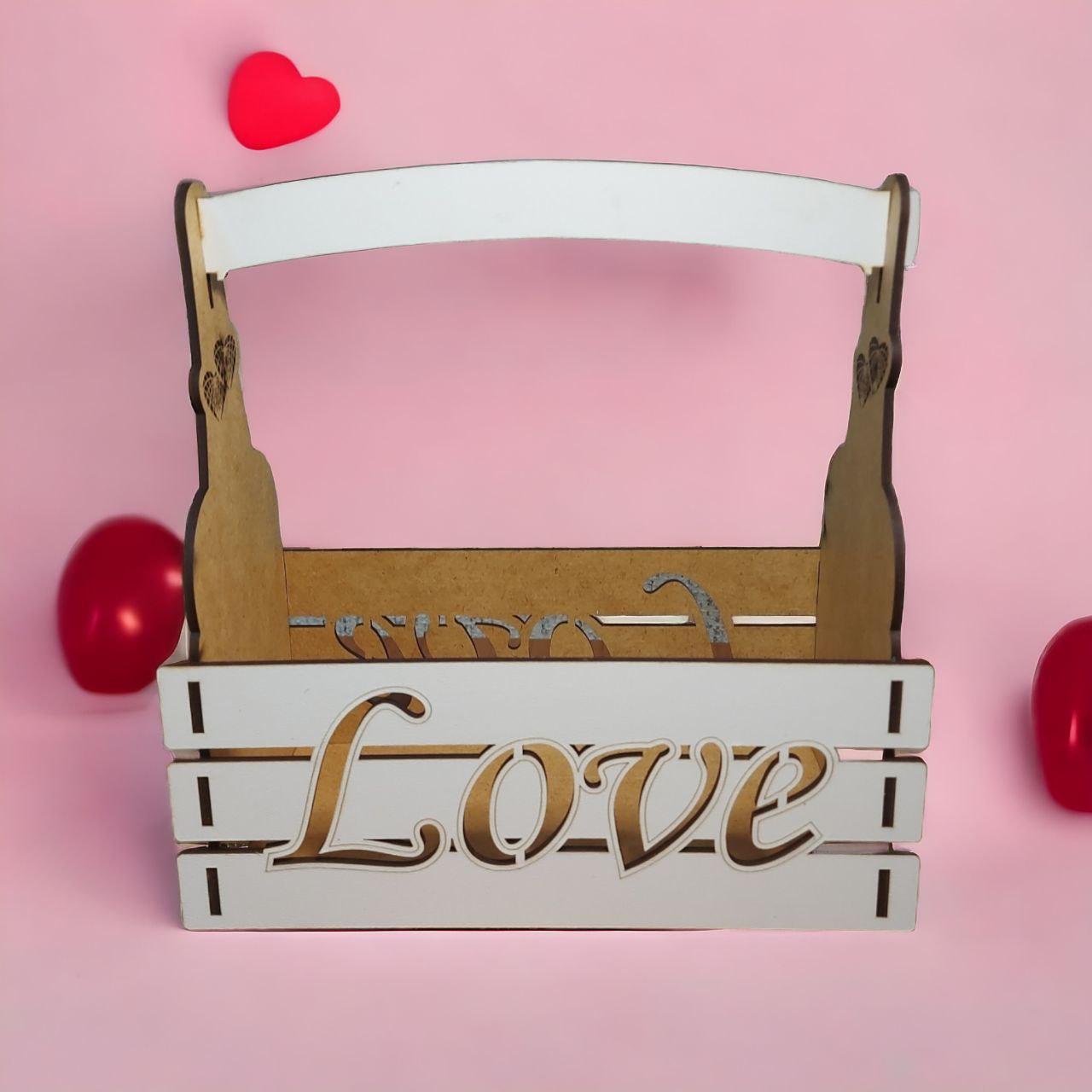 Подарунковий кошик, коробка, кашпо для квітів і декорацій Love Велика