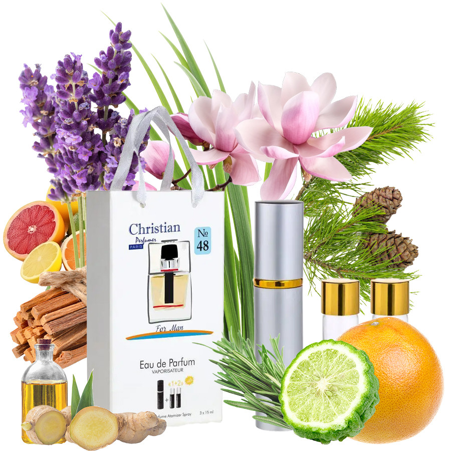 Подарунковий набір парфумерії K-155 № 48 Christian for men 3*12 ml, фото 1